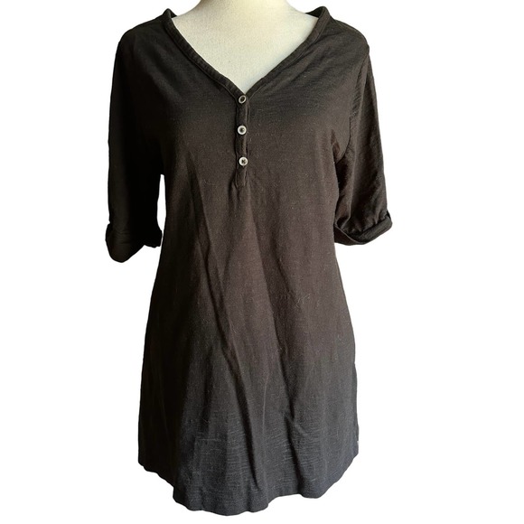 Chico's Tops - Chicos Ultimate Tee Henley Elbow Length Roll Tab Sleeves - Size 1 / Medium